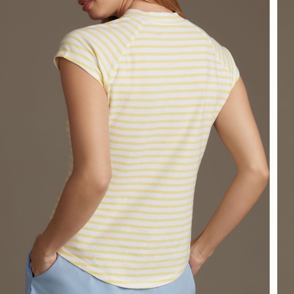 Anthropologie Pilcro Striped Mock Nack Tee - Picture 5 of 7